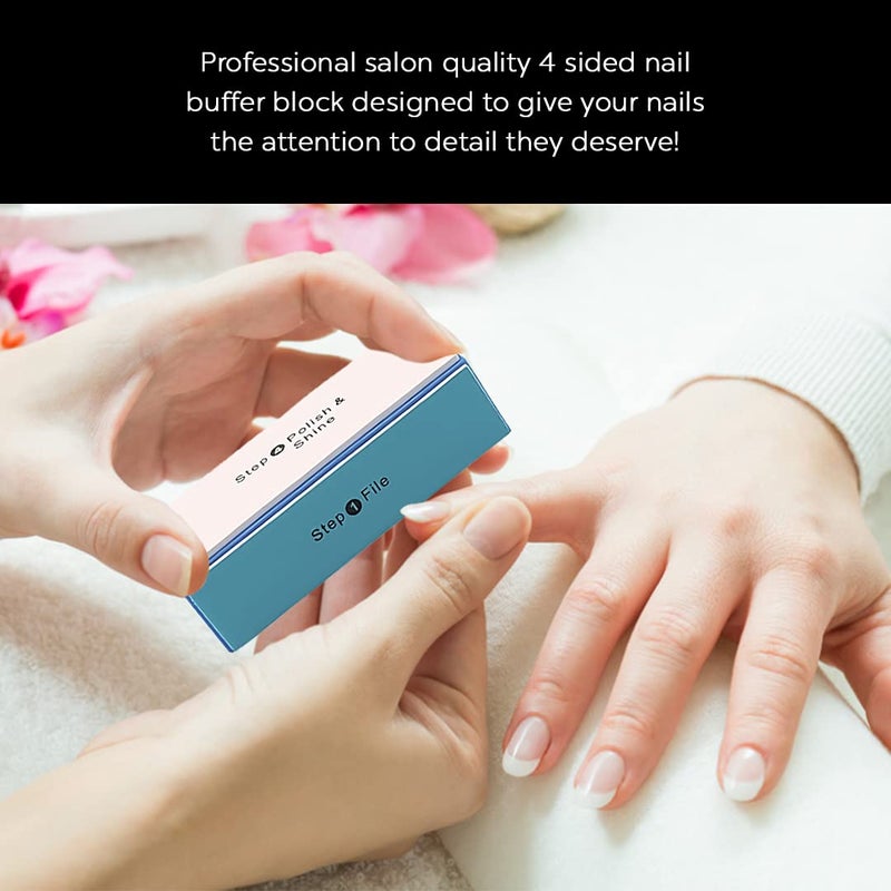 DreamCut 4-Way Nail Buffer Block - 4 Steps Sanding Polisher, Washable Emery Buffing Tool for Professional Manicure and Pedicure - Image 5